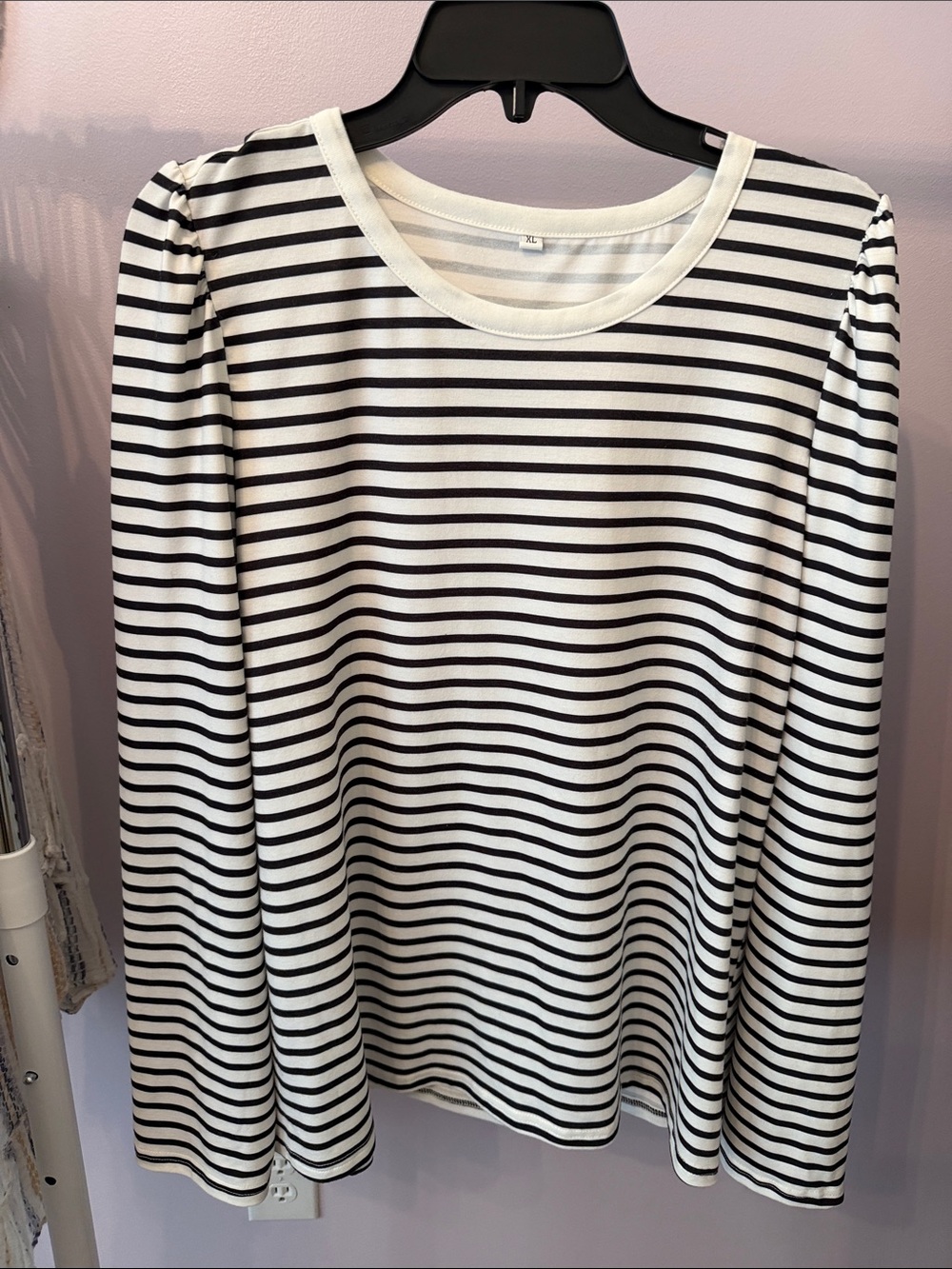 Amazon Black and White Striped Long-Sleeve Tee
